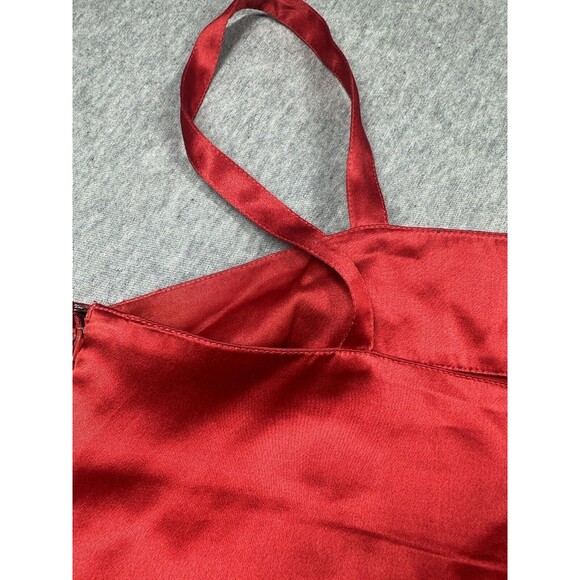 Red Oleg Cassini Sleeveless Shirt Blouse Collection Size 6 Silk - Picture 11 of 11